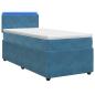 Preview: Boxspringbett mit Matratze mit Kopfteil Blau 90 x 200 cm Samt