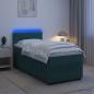 Preview: ARDEBO.de - Boxspringbett mit Matratze Dunkelgrün 90 x 200 cm Samt