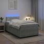 Preview: ARDEBO.de - Boxspringbett mit Matratze Hellgrau 120 x 200 cm Samt