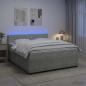 Preview: ARDEBO.de - Boxspringbett mit Matratze Hellgrau 140 x 190 cm Samt