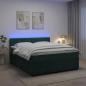Preview: ARDEBO.de - Boxspringbett mit Matratze Dunkelgrün 140 x 190 cm Samt