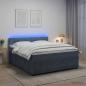 Preview: ARDEBO.de - Boxspringbett mit Matratze Dunkelgrau 140 x 190 cm Samt