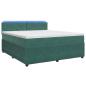 Preview: Boxspringbett mit Matratze Dunkelgrün 140 x 190 cm Samt