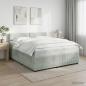Preview: ARDEBO.de - Boxspringbett mit Matratze Hellgrau 140 x 200 cm Samt