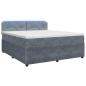 Preview: Boxspringbett mit Matratze Dunkelgrau 140 x 200 cm Samt