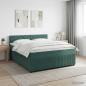 Preview: ARDEBO.de - Boxspringbett mit Matratze Dunkelgrün 140 x 200 cm Samt