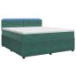 Preview: Boxspringbett mit Matratze Dunkelgrün 180 x 200 cm Samt