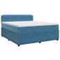 Preview: Boxspringbett mit Matratze mit Kopfteil Blau 180 x 200 cm Samt