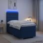 Preview: ARDEBO.de - LED Boxspringbett mit Matratze Blau 100 x 200 cm Stoff