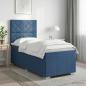Preview: ARDEBO.de - LED Boxspringbett mit Matratze Blau 100 x 200 cm Stoff