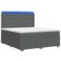 Preview: LED Boxspringbett mit Matratze Dunkelgrau 140 x 190 cm Stoff