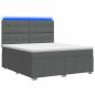 Preview: LED Boxspringbett mit Matratze Dunkelgrau 140 x 190 cm Stoff