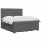 Preview: LED Boxspringbett mit Matratze Dunkelgrau 140 x 190 cm Stoff