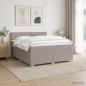 Preview: ARDEBO.de - LED Boxspringbett mit Matratze Taupe 140 x 190 cm Stoff