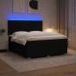 Preview: LED Boxspringbett mit Matratze Schwarz 140 x 200 cm Stoff