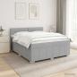 Preview: ARDEBO.de - LED Boxspringbett mit Matratze Hellgrau 140 x 200 cm Stoff
