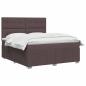 Preview: LED Boxspringbett mit Matratze Dunkelbraun 140 x 200 cm Stoff