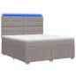 Preview: LED Boxspringbett mit Matratze Taupe 140 x 200 cm Stoff