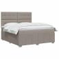 Preview: LED Boxspringbett mit Matratze Taupe 140 x 200 cm Stoff
