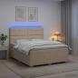 Preview: LED Boxspringbett mit Matratze Creme 140 x 200 cm Stoff