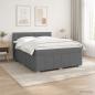 Preview: ARDEBO.de - LED Boxspringbett mit Matratze Dunkelgrau 160 x 200 cm Stoff