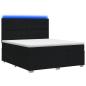 Preview: LED Boxspringbett mit Matratze Schwarz 160 x 200 cm Stoff