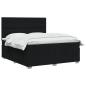 Preview: LED Boxspringbett mit Matratze Schwarz 160 x 200 cm Stoff