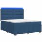 Preview: LED Boxspringbett mit Matratze Blau 160 x 200 cm Stoff