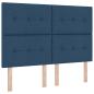 Preview: LED Boxspringbett mit Matratze Blau 160 x 200 cm Stoff