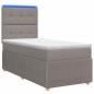 Preview: LED Boxspringbett mit Matratze Taupe 90 x 200 cm Stoff