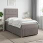 Preview: LED Boxspringbett mit Matratze Taupe 90 x 200 cm Stoff