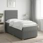 Preview: ARDEBO.de - LED Boxspringbett mit Matratze Dunkelgrau 100 x 200 cm Stoff