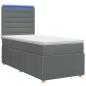 Preview: LED Boxspringbett mit Matratze Dunkelgrau 100 x 200 cm Stoff