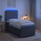 Preview: LED Boxspringbett mit Matratze Dunkelgrau 100 x 200 cm Stoff
