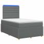 Preview: LED Boxspringbett mit Matratze Dunkelgrau 120 x 200 cm Stoff