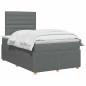 Preview: LED Boxspringbett mit Matratze Dunkelgrau 120 x 200 cm Stoff