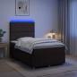 Preview: LED Boxspringbett mit Matratze Dunkelbraun 120 x 200 cm Stoff