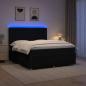 Preview: LED Boxspringbett mit Matratze Schwarz 140 x 190 cm Stoff