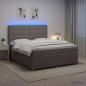 Preview: ARDEBO.de - LED Boxspringbett mit Matratze Taupe 140 x 190 cm Stoff