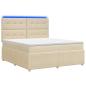 Preview: LED Boxspringbett mit Matratze Creme 140 x 190 cm Stoff