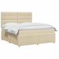 Preview: LED Boxspringbett mit Matratze Creme 140 x 190 cm Stoff
