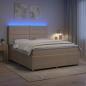 Preview: LED Boxspringbett mit Matratze Creme 140 x 190 cm Stoff