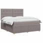 Preview: LED Boxspringbett mit Matratze Taupe 140 x 200 cm Stoff
