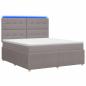 Preview: LED Boxspringbett mit Matratze Taupe 180 x 200 cm Stoff
