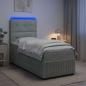 Preview: ARDEBO.de - LED Boxspringbett mit Matratze Hellgrau 80 x 200 cm Samt