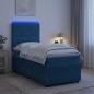 Preview: ARDEBO.de - LED Boxspringbett mit Matratze Blau 80 x 200 cm Samt