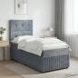 Preview: LED Boxspringbett mit Matratze Dunkelgrau 90 x 190 cm Samt
