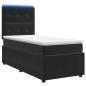 Preview: LED Boxspringbett mit Matratze Schwarz 90 x 190 cm Samt
