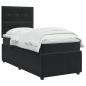 Preview: LED Boxspringbett mit Matratze Schwarz 90 x 190 cm Samt