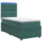 Preview: LED Boxspringbett mit Matratze Dunkelgrün 90 x 190 cm Samt